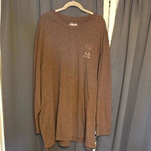 Ocean Coast/Realtree Men's Brown Long Sleeve T-Shirt Deer Skull Graphic  4XL EUC